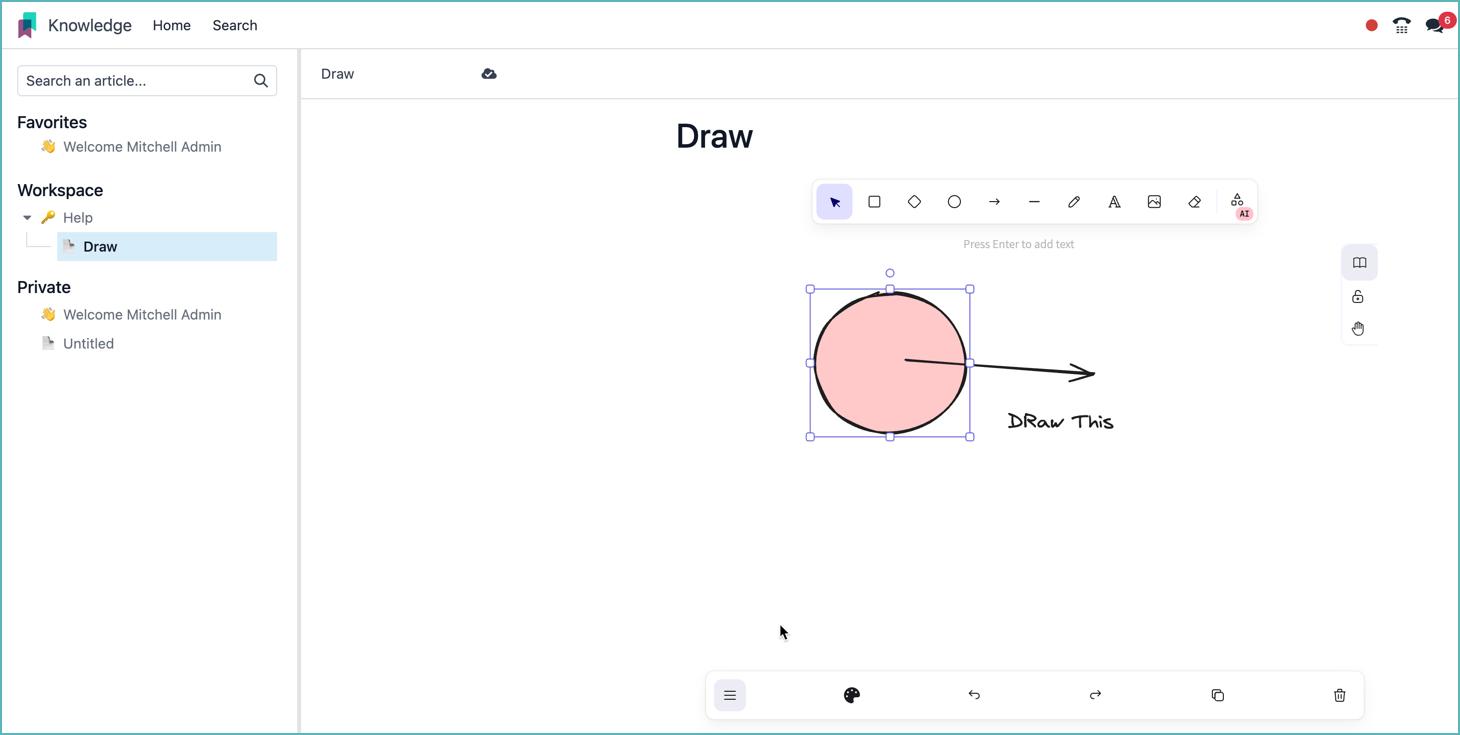 Odoo 18 tích hợp excalidraw