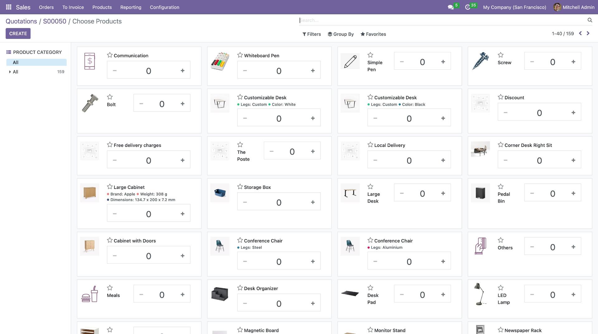 Giao diện xem và tùy chỉnh sản phẩm dễ dàng trên Odoo 17