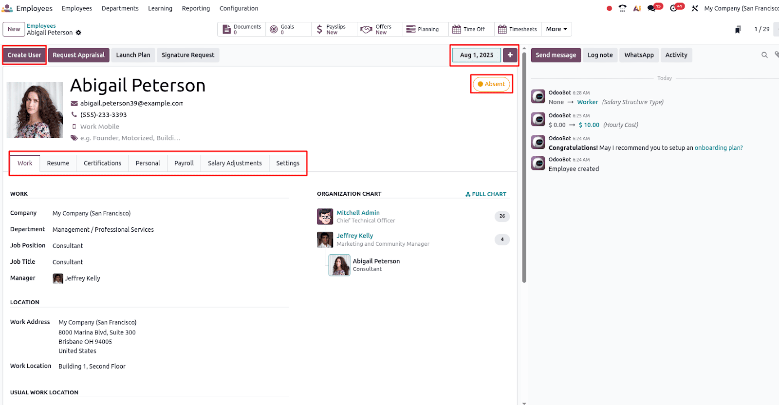 Giao diện hợp đồng lao động dễ nhìn