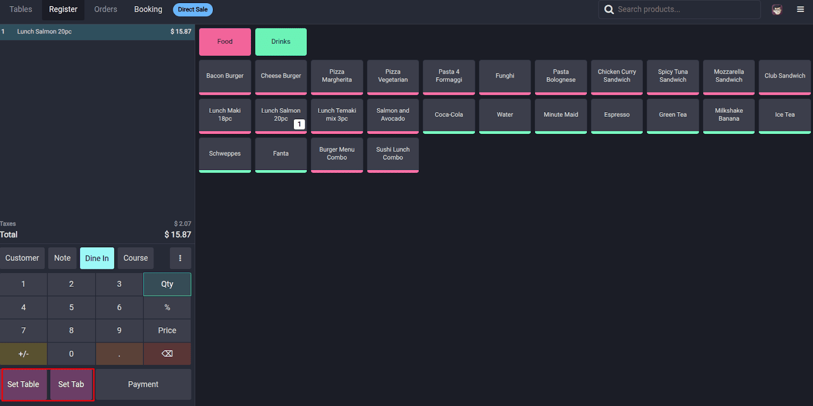 Giao diện tính năng đổi tên đơn hàng và gán bàn