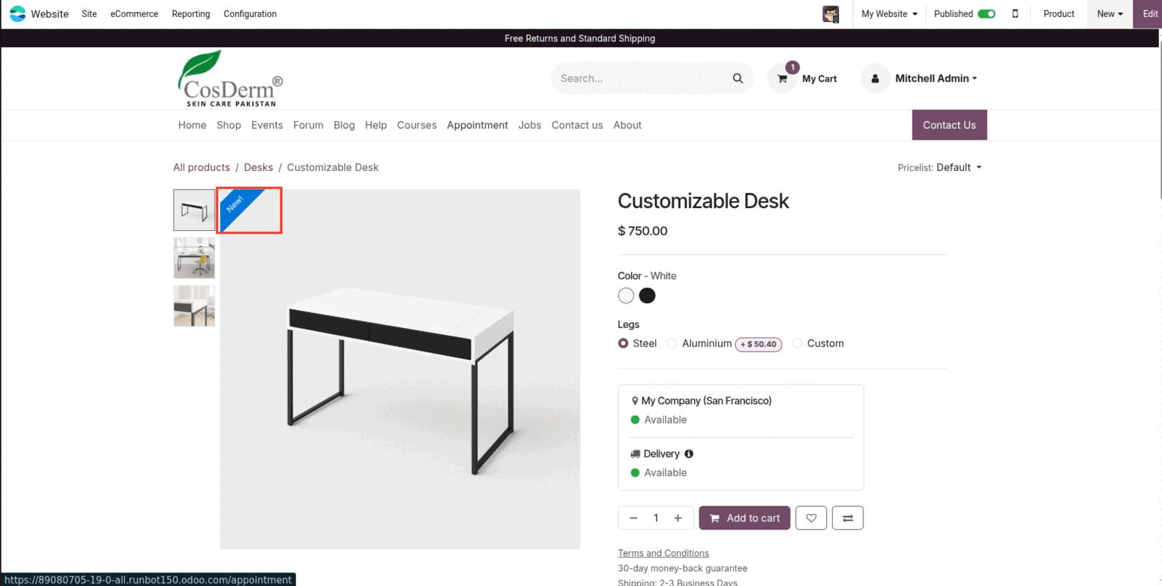 Giao diện ribbon hiển thị sau khi thiết lập backlend