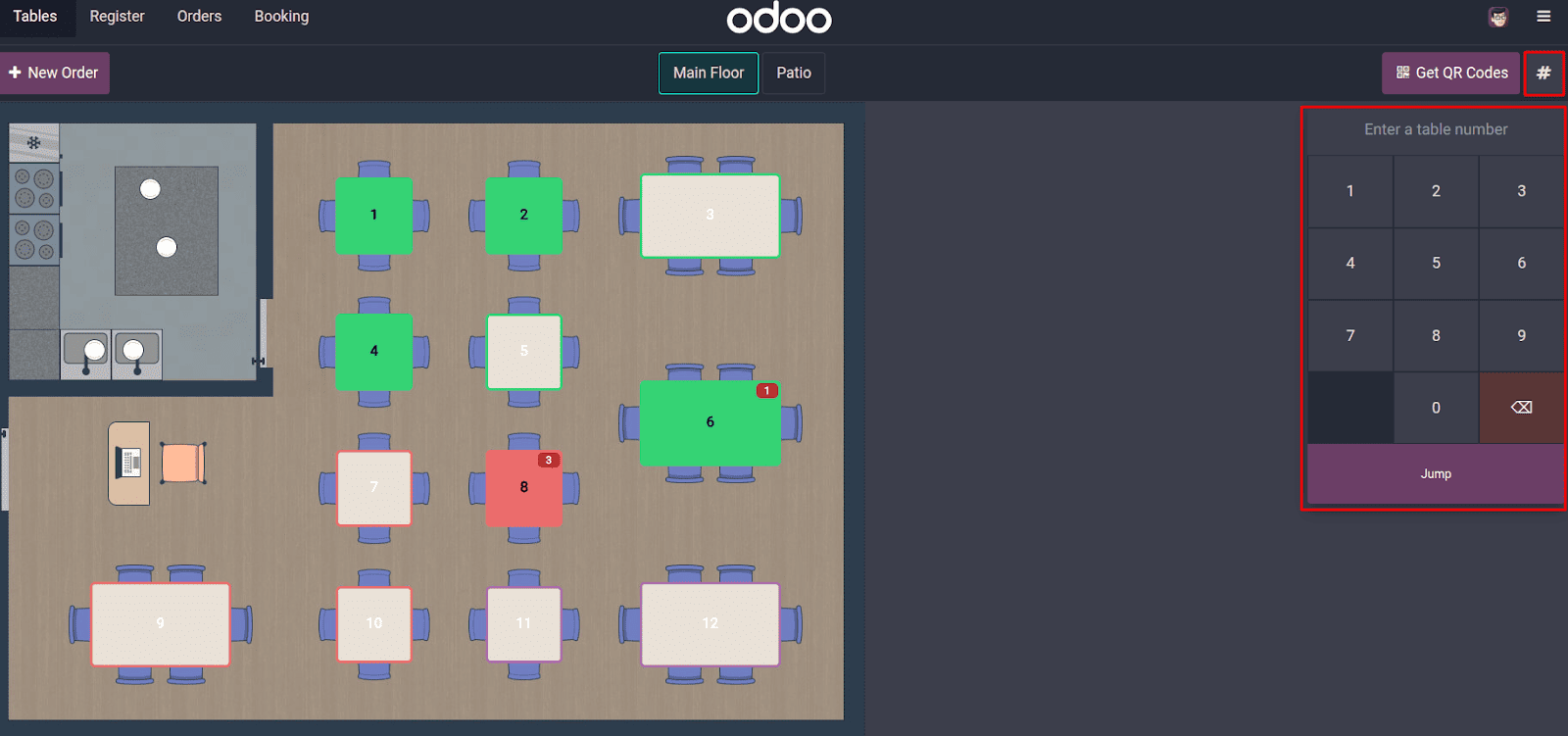 Nút # trong POS giúp gán số bàn lập tức