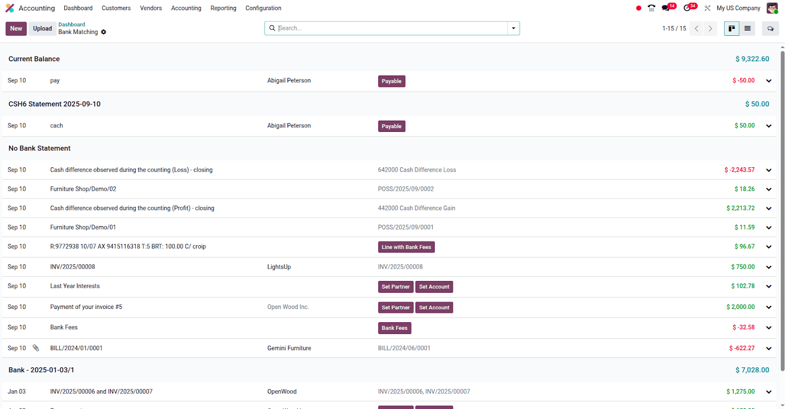 Giao diện đối chiếu ngân hàng được cải thiện