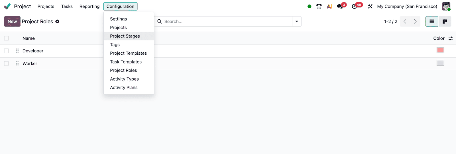 Cách gán từng nhiệm vụ cho từng người trên Odoo