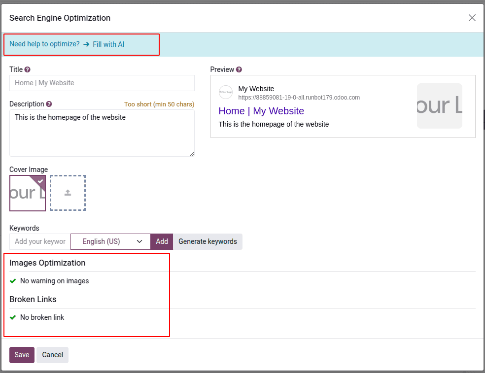 Các tính năng hỗ trợ SEO cho website