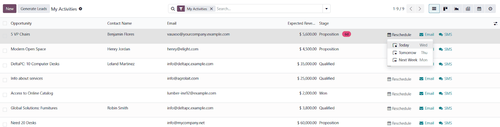 Thao tác quản lý hoạt động dễ dàng