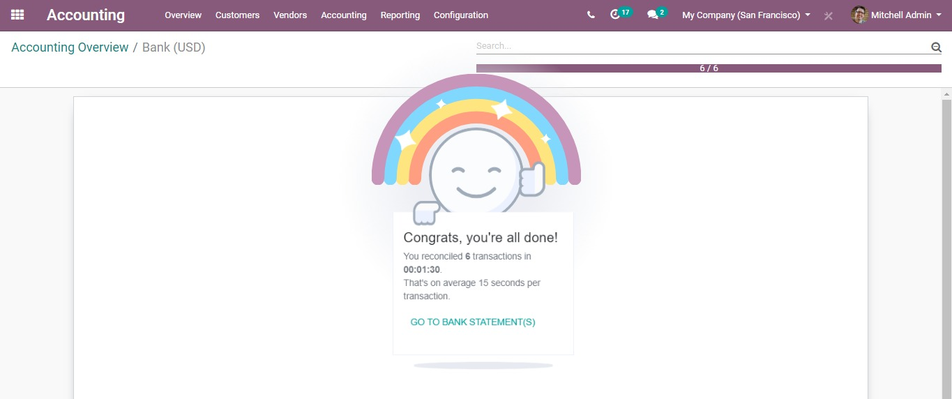 Giao diện thực hiện thành công quá trình đối chiếu